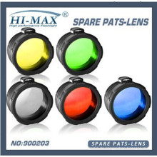 5 in 1 grün / rot / gelb / blau / weiß matt 45mm C8 Fackel Filter Taschenlampe Objektiv